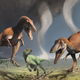 Artist’s impression of two Gualicho shinyae. (Image: Jorge González and Pablo Lara)
